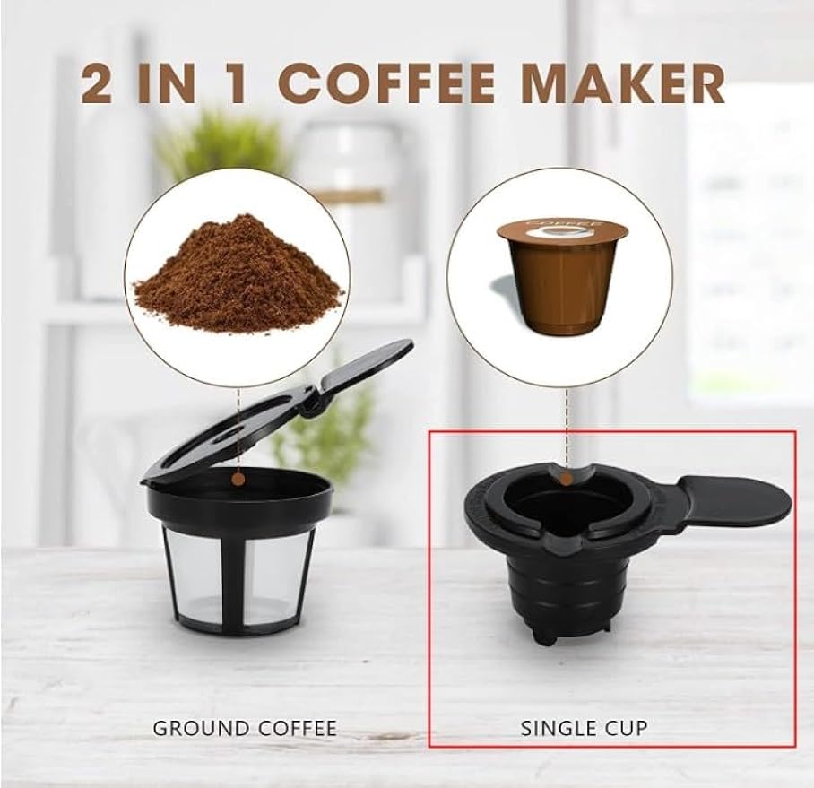 Sunvivi Reusable Capsule Cup Coffee Filters, Single Cup Coffee Pod Filters, Refillable Single Cup, Permanent Coffee Filter, Compatible with Sunvivi 3 in 1 Coffee Maker, Dishwasher safe