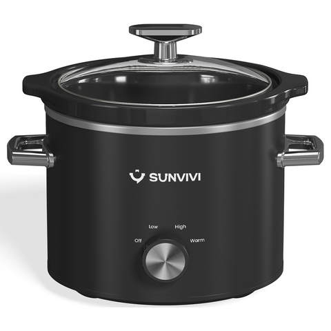 Sunvivi 2QT Slow Cooker with 3 Heat Settings