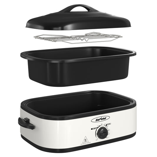 Sunvivi 14 Quart Electric Roaster with Self-Basting Lid
