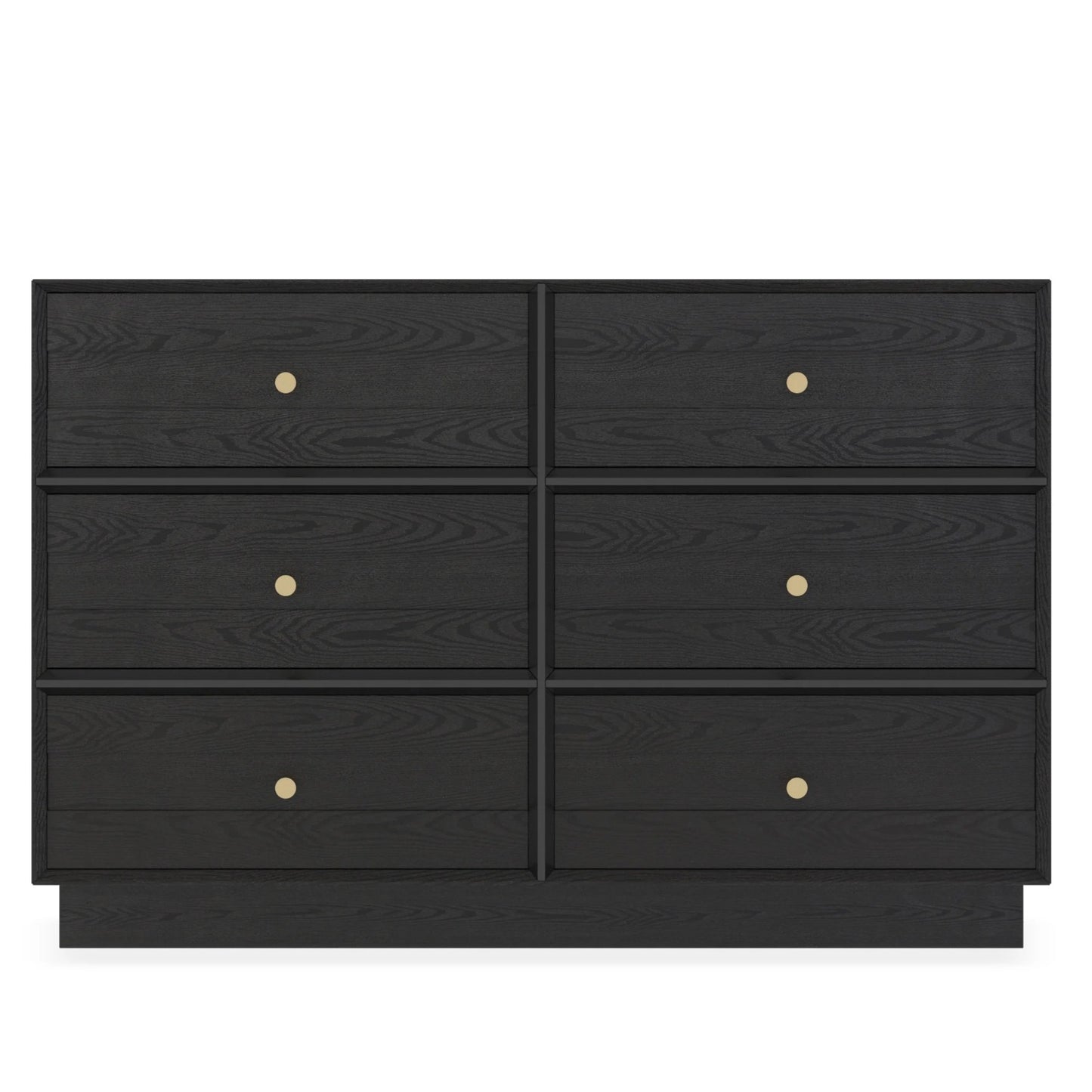 Sunvivi 6 Drawer Dresser, Modern Closet Dressers Chest of Drawers with Crystal Knobs & Decorative Painted Strip