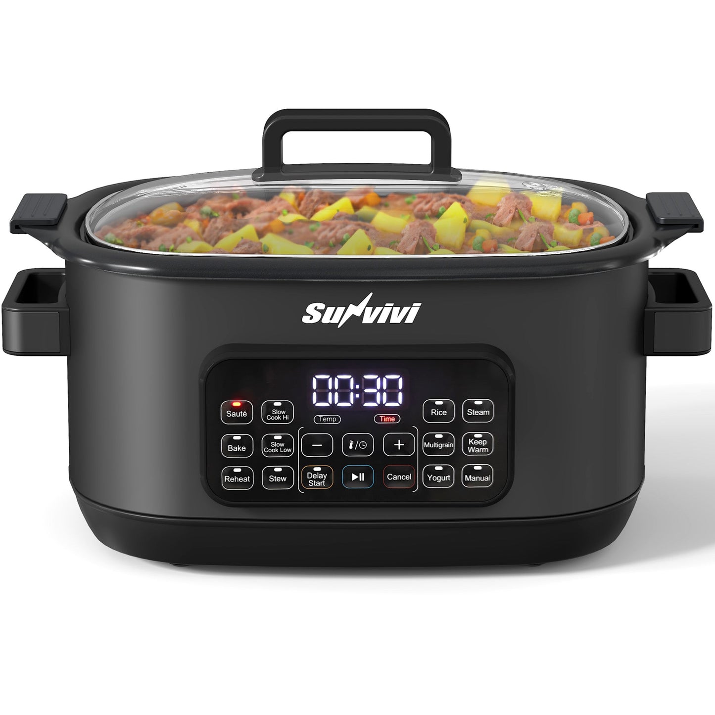 6.5QT 12-in-1 Programmable Multi Slow Cooker - Black