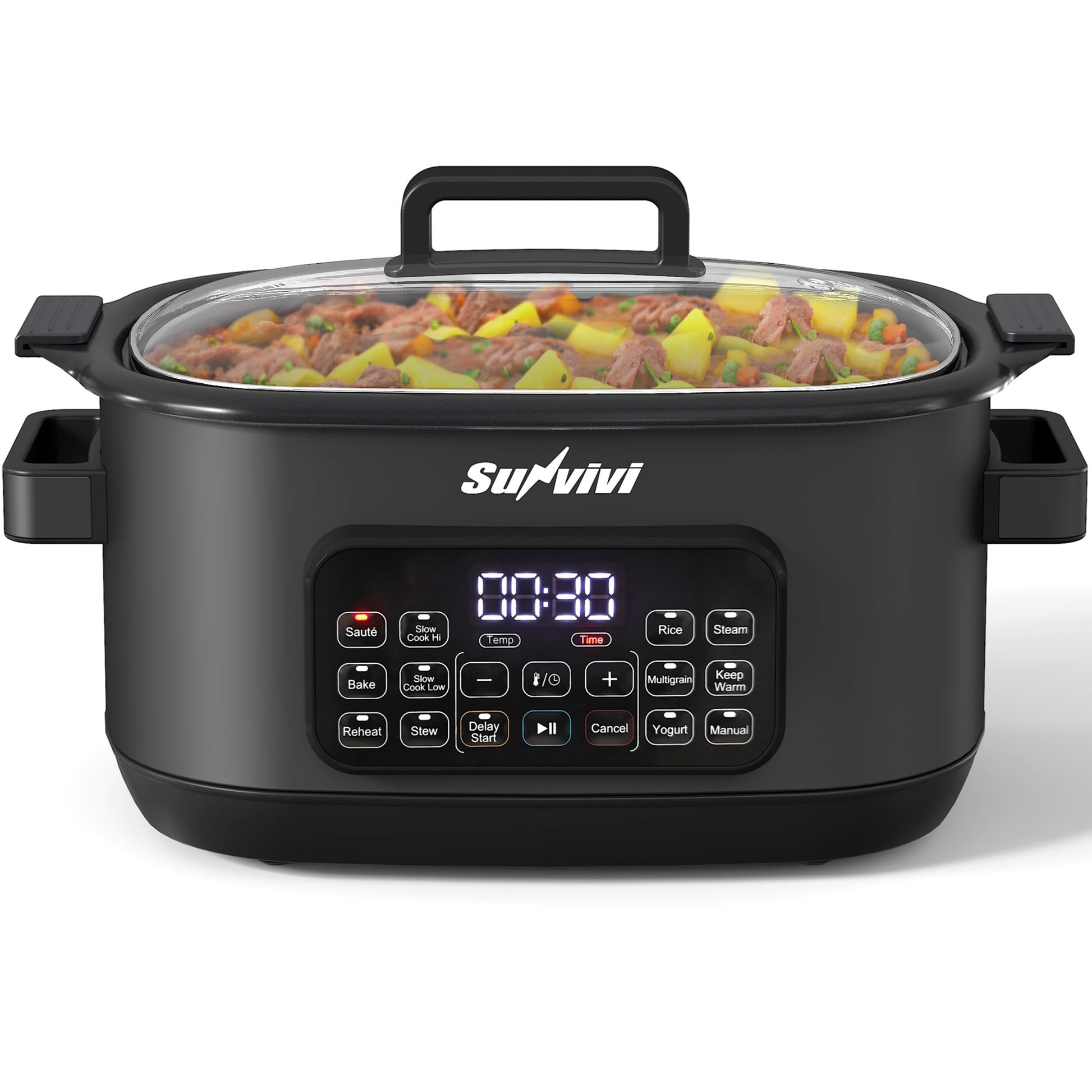 6.5QT 12-in-1 Programmable Multi Slow Cooker - Black