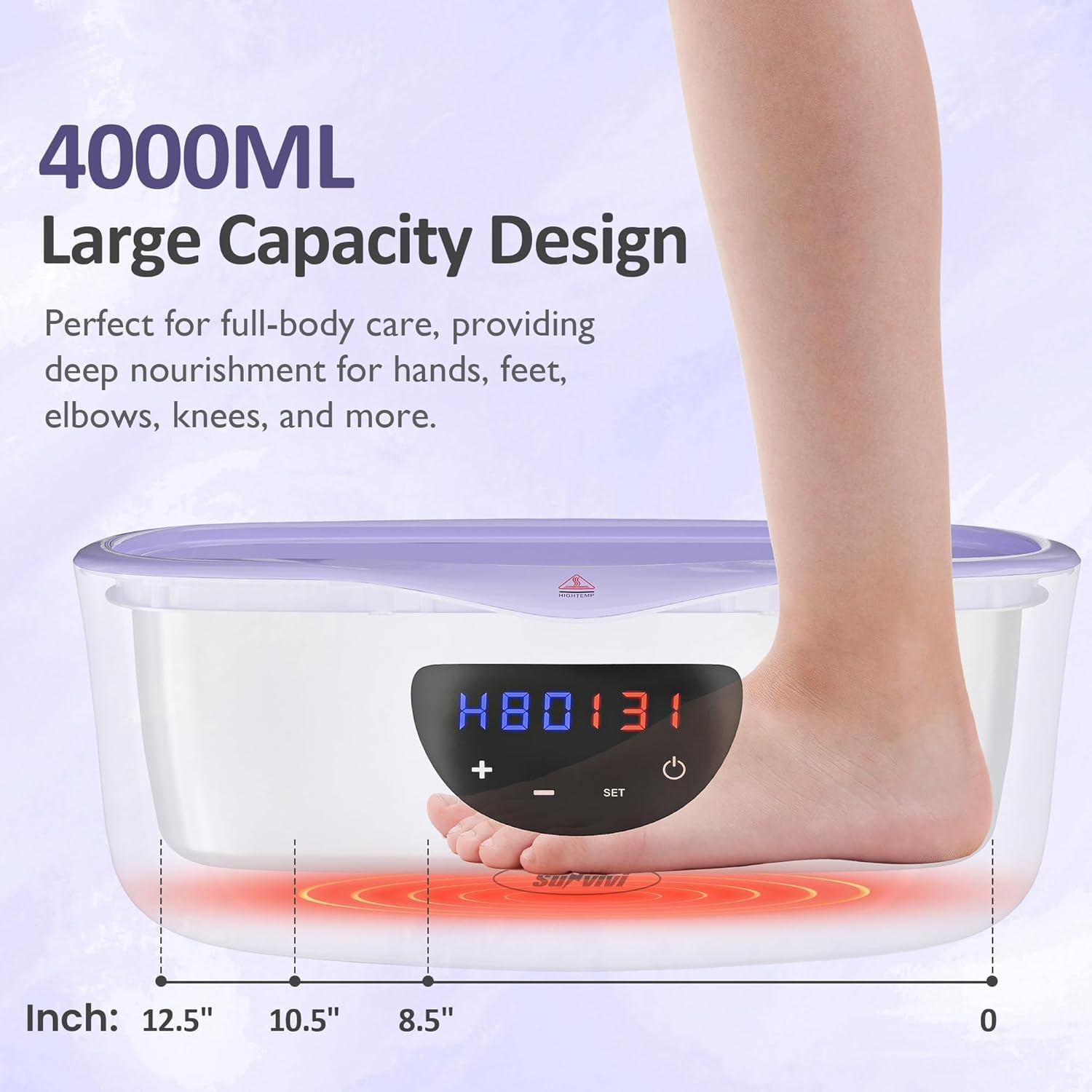 Sunvivi Paraffin Wax Machine for Hand and Feet 4000ml Large Capacity Paraffin Bath Machine