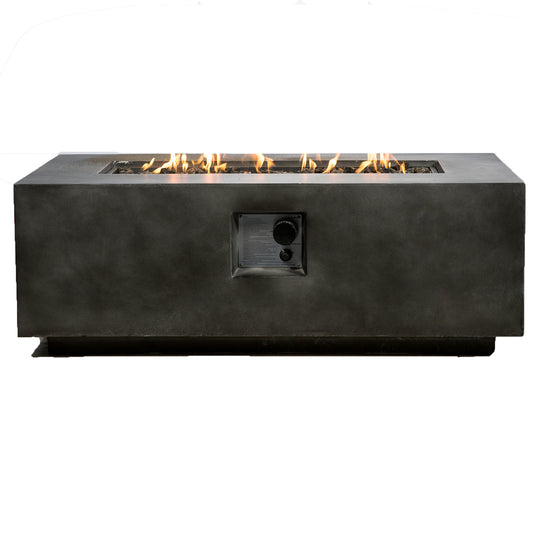Concrete Propane Outdoor Fire Pit Table (Charcoal)