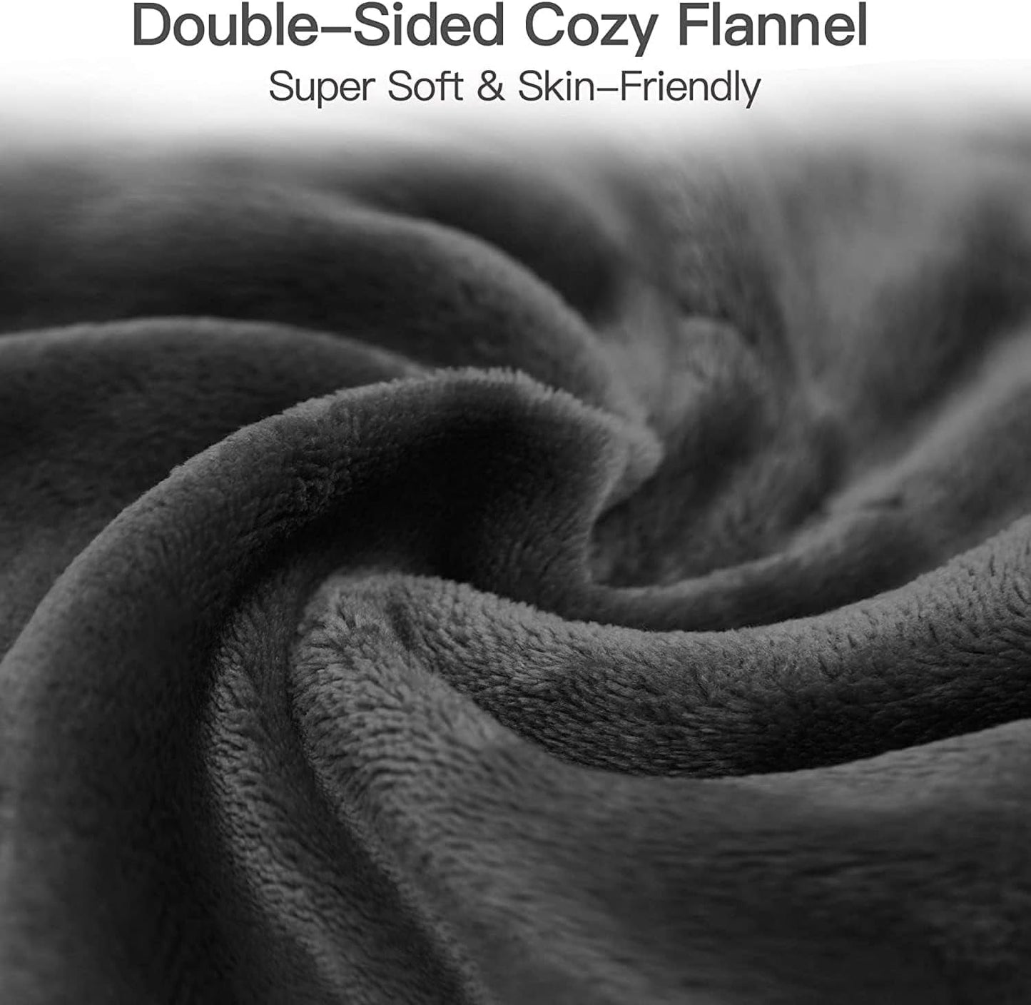 Royalcraft Electric Heated Blanket, 84" x 62" Twin Size Electric Blanket with 10 Heating Levels and 12 Hours Auto-Off, Soft Flannel Blanket with ETL & FCC Certification, Grey