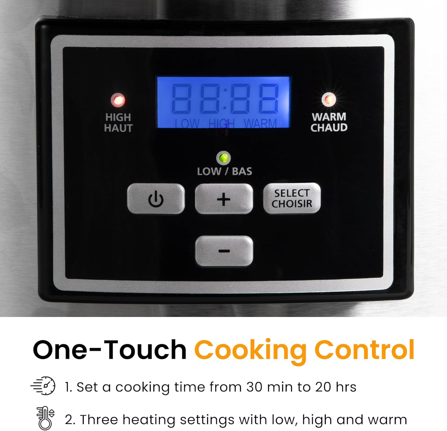 Sunvivi 6 Quart Programmable Slow Cooker with 2 in 1 Silicone Liners