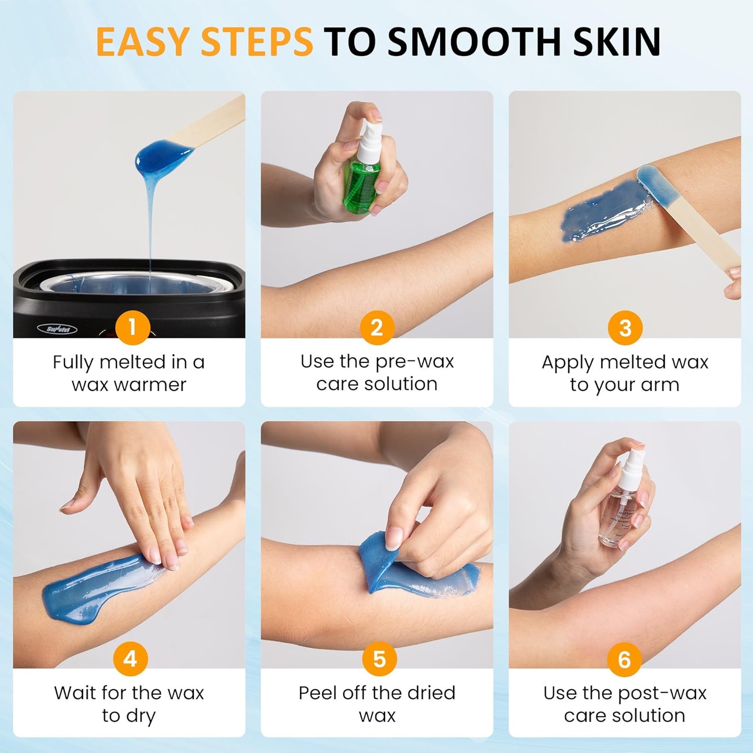 Sunvivi Hard Wax Beads for Hair Removal 2.5lb, Brazilian Bikini Hard Waxing Kit