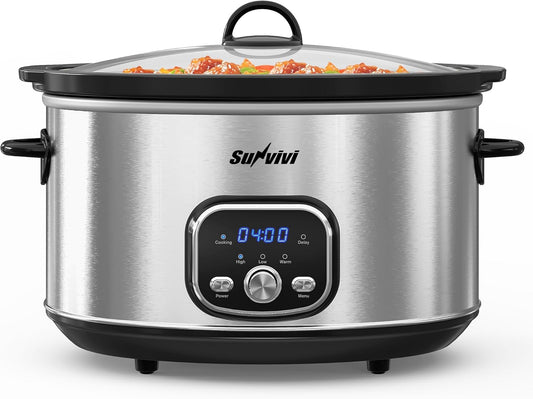 Sunvivi 8.5 Quart Programmable Slow Cooker