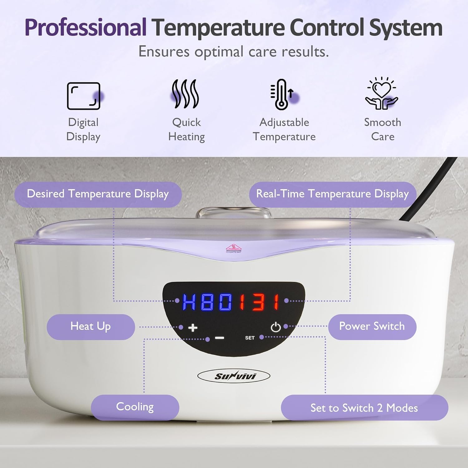 Sunvivi Paraffin Wax Machine for Hand and Feet 4000ml Large Capacity Paraffin Bath Machine