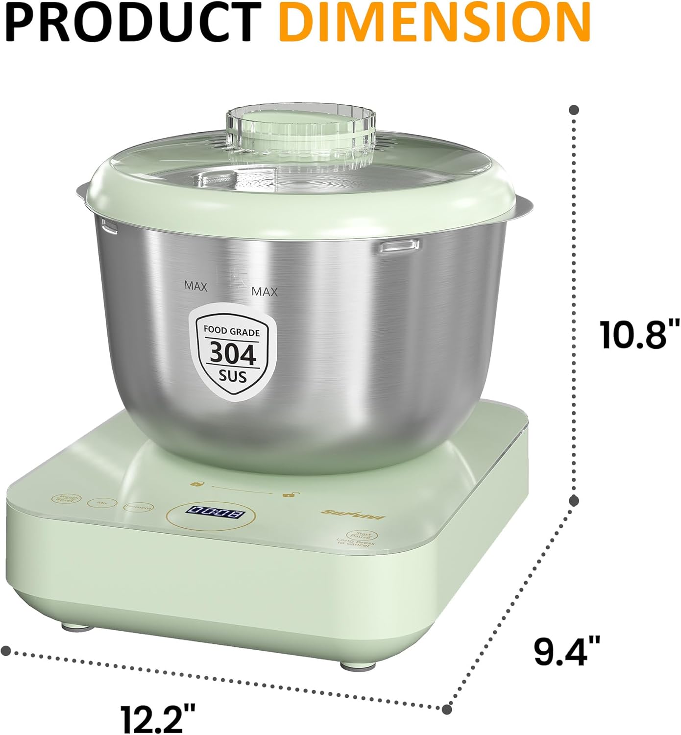 Sunvivi Electric Dough Maker with Weighing Function,5.2QT Dough Mixer