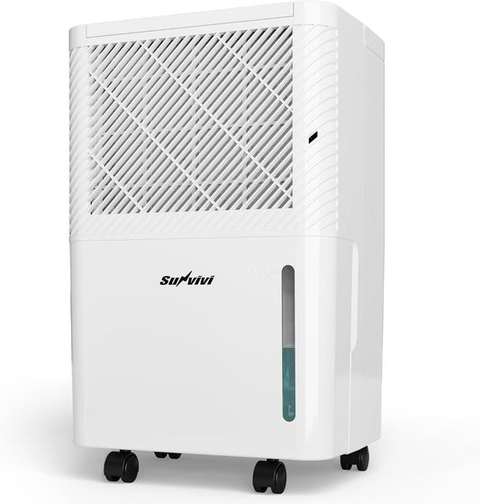 Sunvivi 22 Pints Dehumidifier for Home: 1500 Sq.Ft Dehumidifiers with 71OZ Water Tank, Drain Hose for Basement, Bedroom, Bathroom, RV, Garage, Living room, 360¡ã Rotatable Wheels , 24H Timer