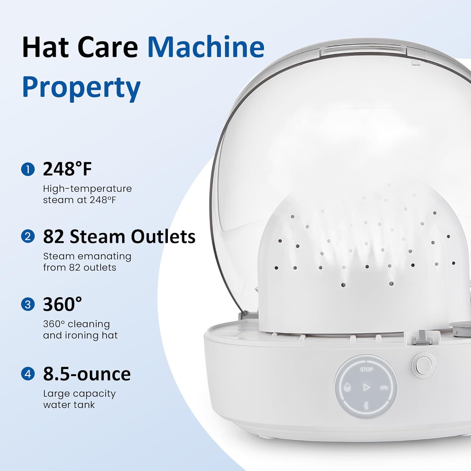Sunvivi Helmet & Cap Care Machine, Black Hat Helmet Care Machine with Steam Iron