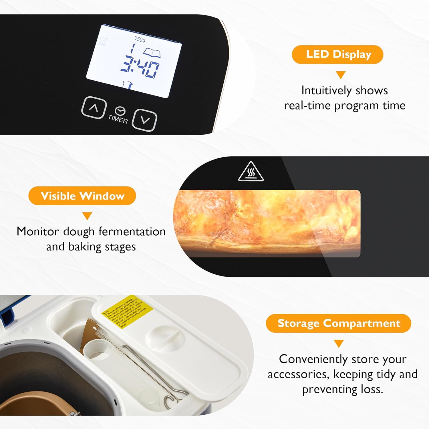 Sunvivi 2.2LB Bread Maker Machine: 21 Programs Bread Maker