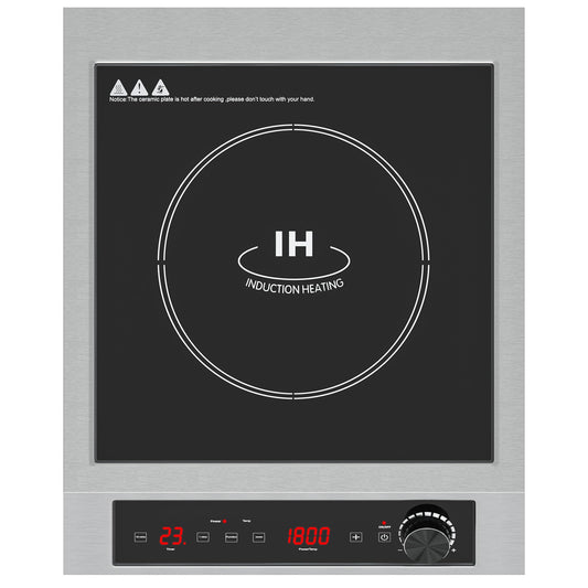 Sunvivi 1800W Portable Induction Cooktop, Commercial-Grade Electric Countertop Burner with Timer, Induction Hot Plate with LED Screen, 10 Power(100W-1800W), 14 Temp Setting(140¡ãF-536¡ãF),Black
