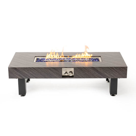 54_inch Iron  Fire Pit Table(Stone)
