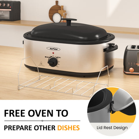 Sunvivi 24QT Electric Roaster Oven with Trays