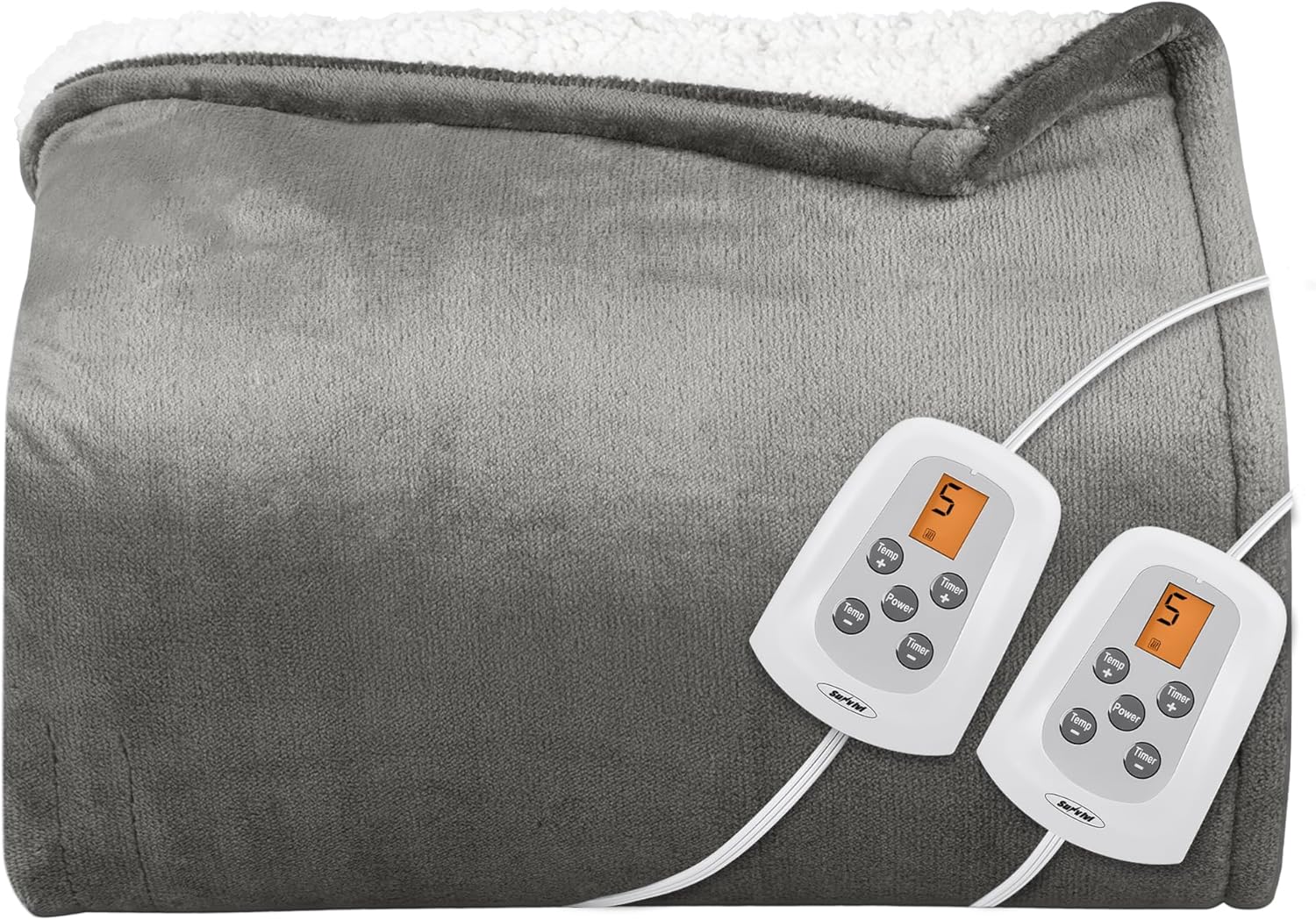 SUNVIVI Heated Blanket Queen Size, Electric Throw Dual Control