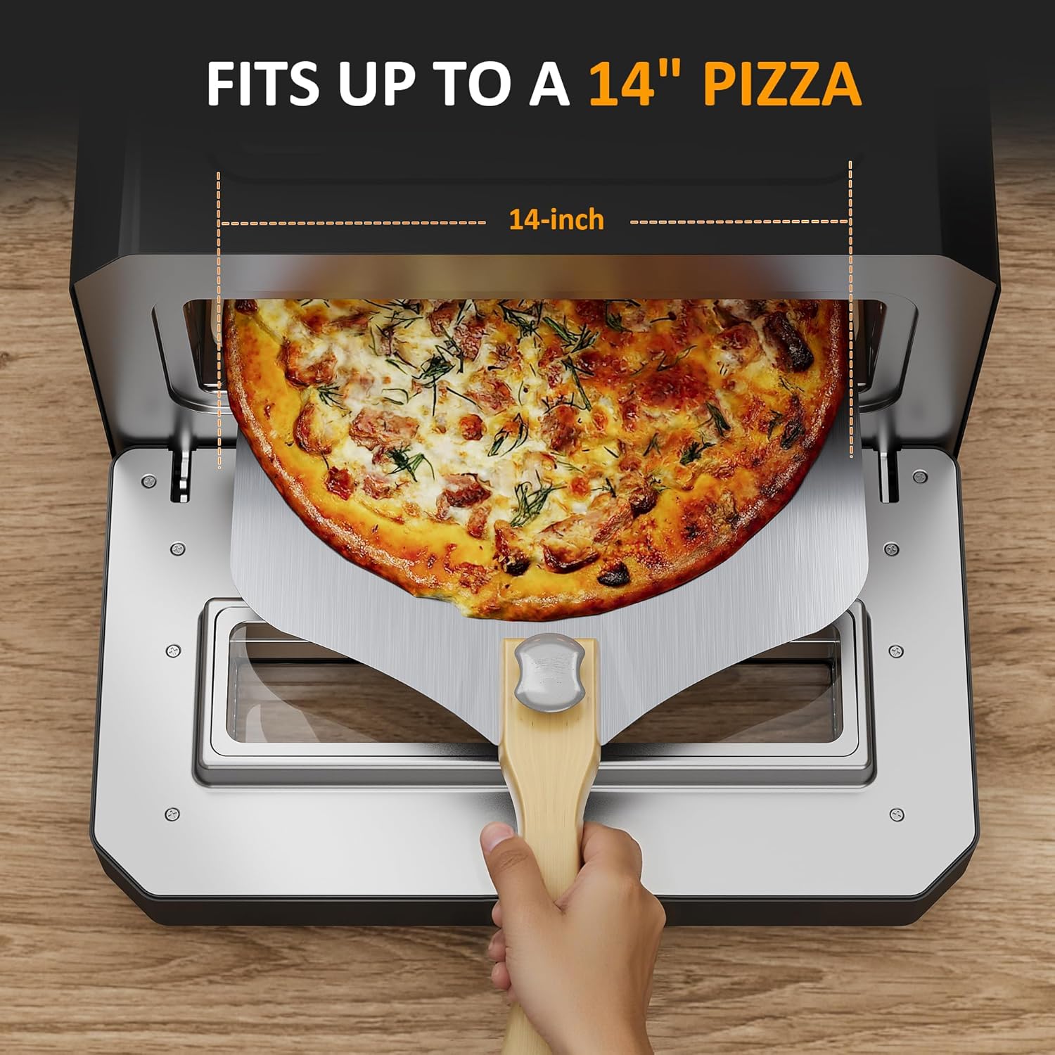 Sunvivi Electric Indoor Pizza Oven: Countertop Pizza Maker with 6 Presets