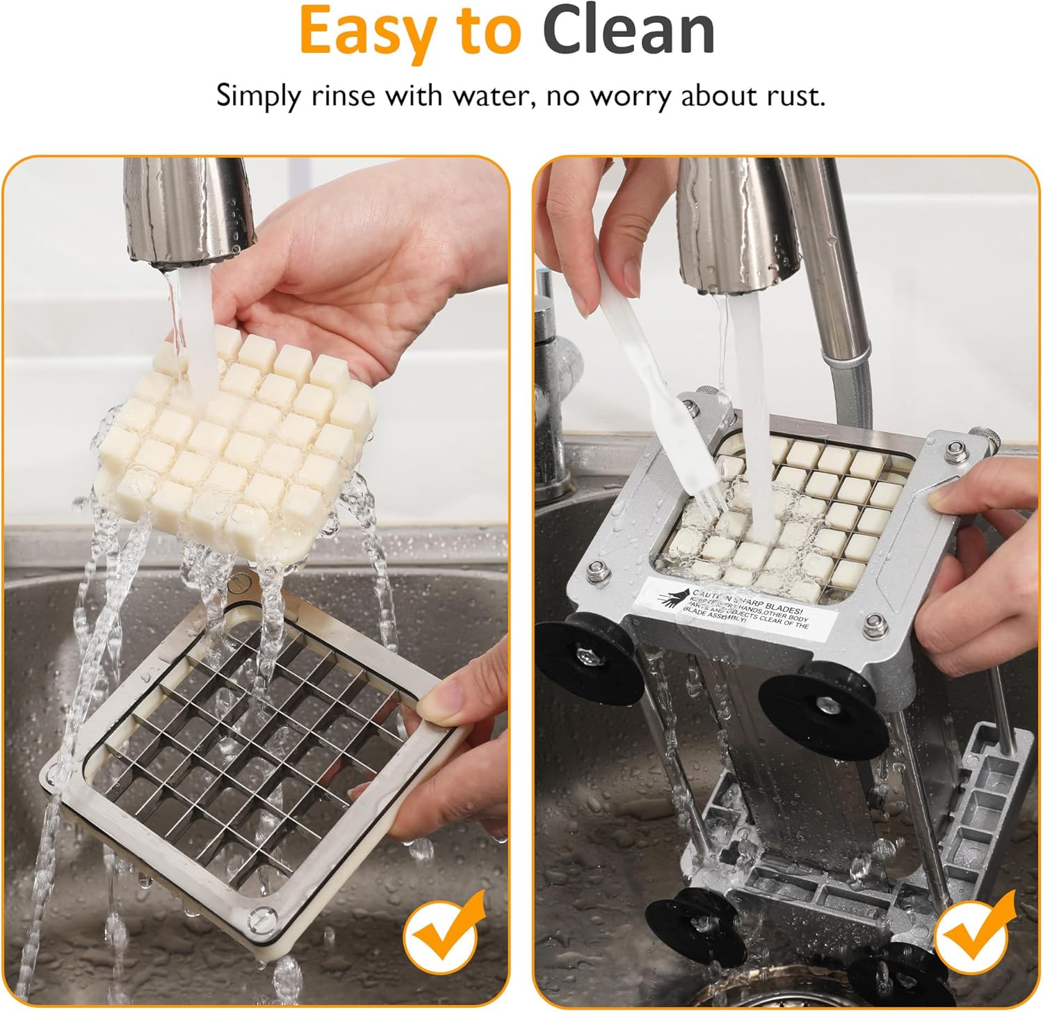 Sunvivi French Fry Cutter Stainless Steel Potato Slicer