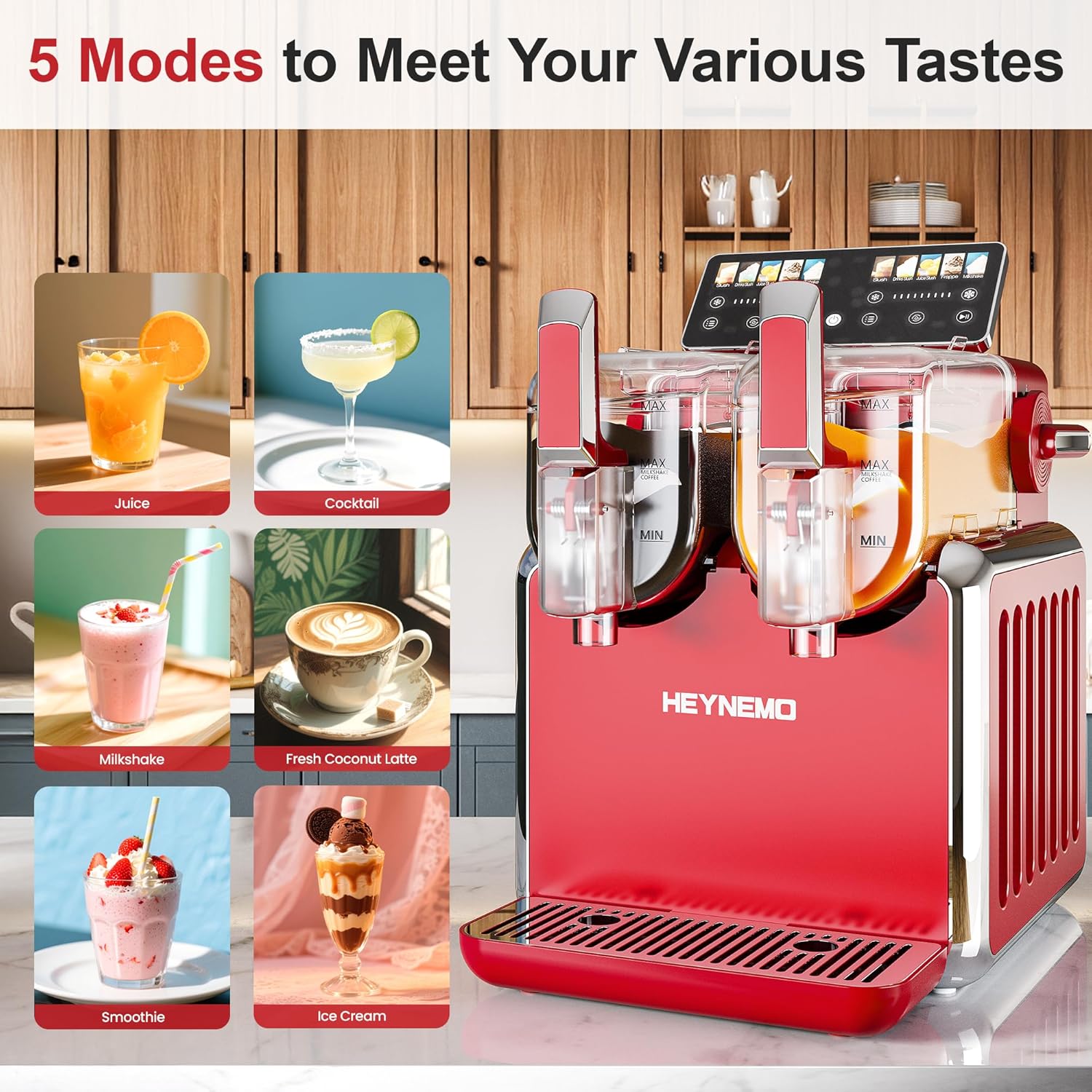 Sunvivi Slushie Machine for Home: 68oz Single-Tank Frozen Drink Maker