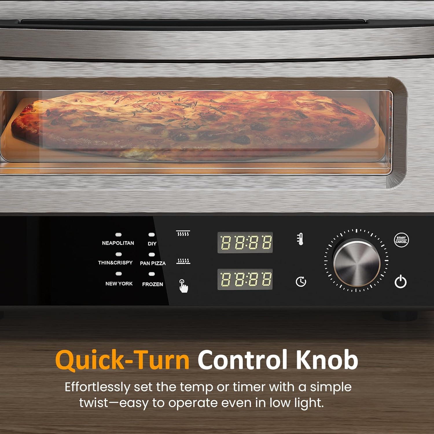 Sunvivi Electric Indoor Pizza Oven: Countertop Pizza Maker with 6 Presets