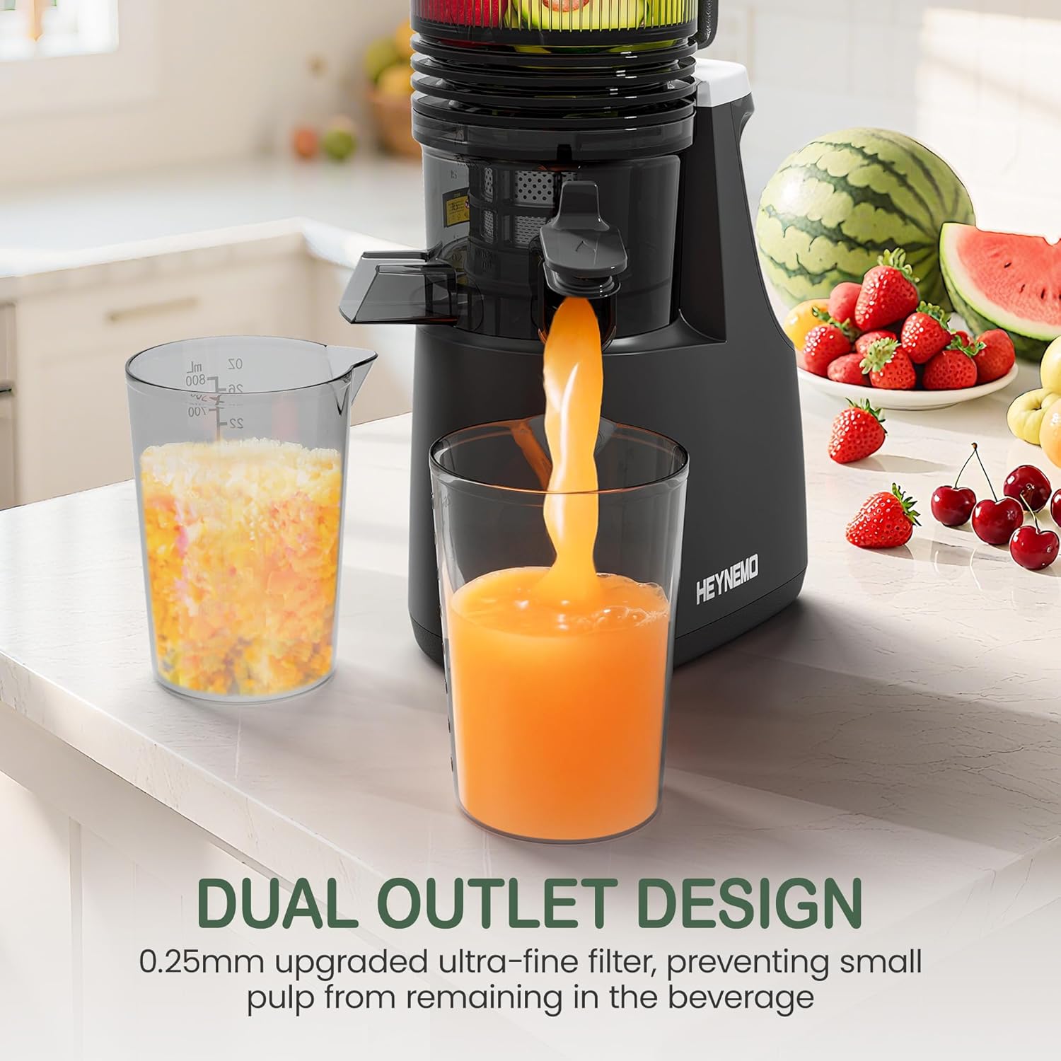 Sunvivi Juicer Machines, 5.9" Wide Feed Chute Cold Press Juicer for Whole Vegetable & Fruit