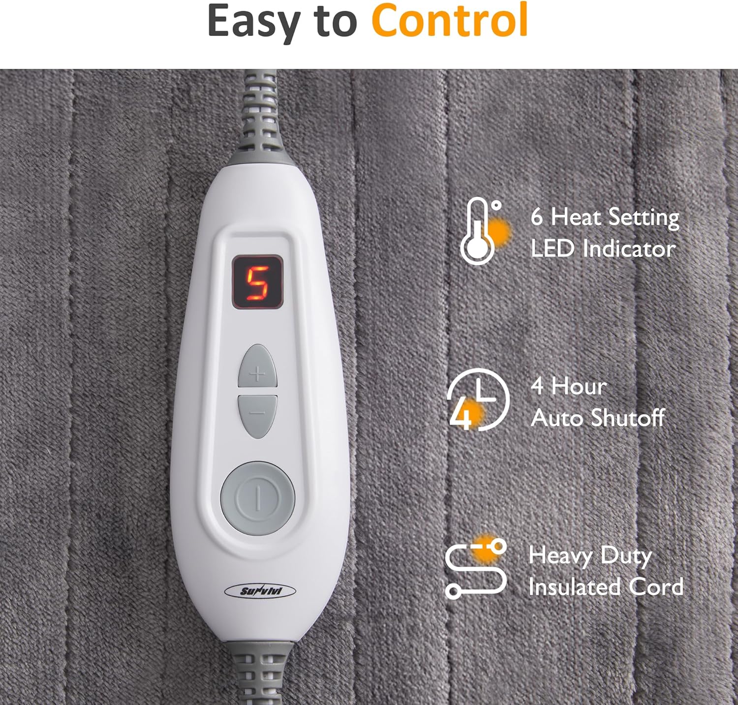 SUNVIVI Heated Throw, Electric Blanket