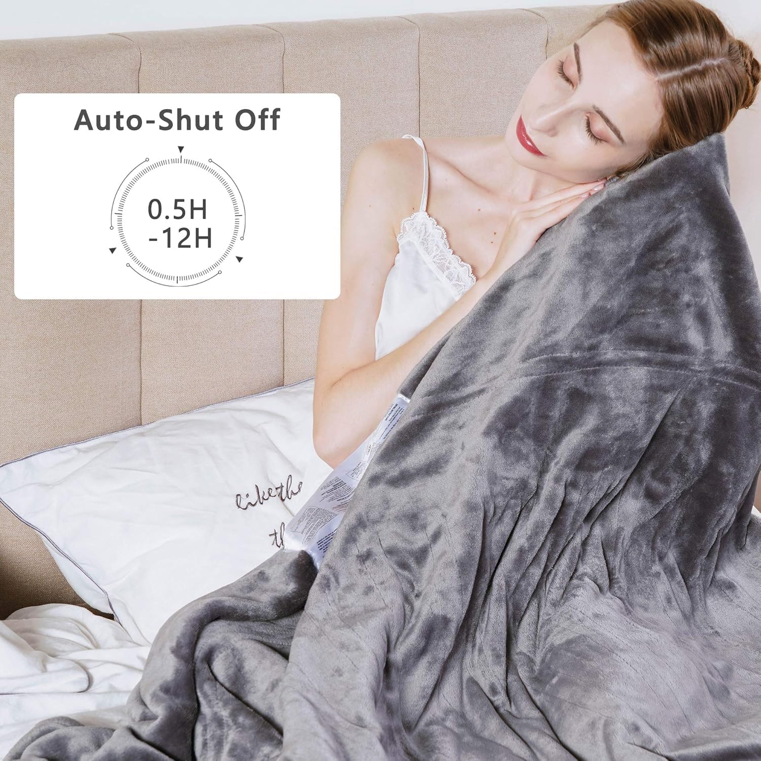 SUNVIVI Heated Electric Blanket Queen Size Dual Control