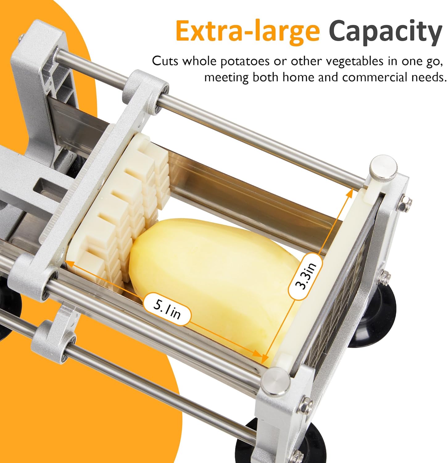 Sunvivi French Fry Cutter Stainless Steel Potato Slicer