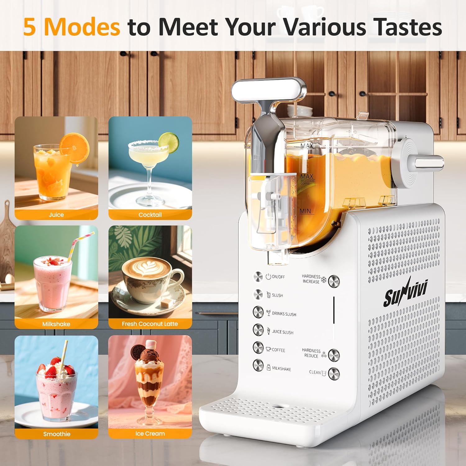 Sunvivi Slushie Machine for Home: 68oz Single-Tank Frozen Drink Maker