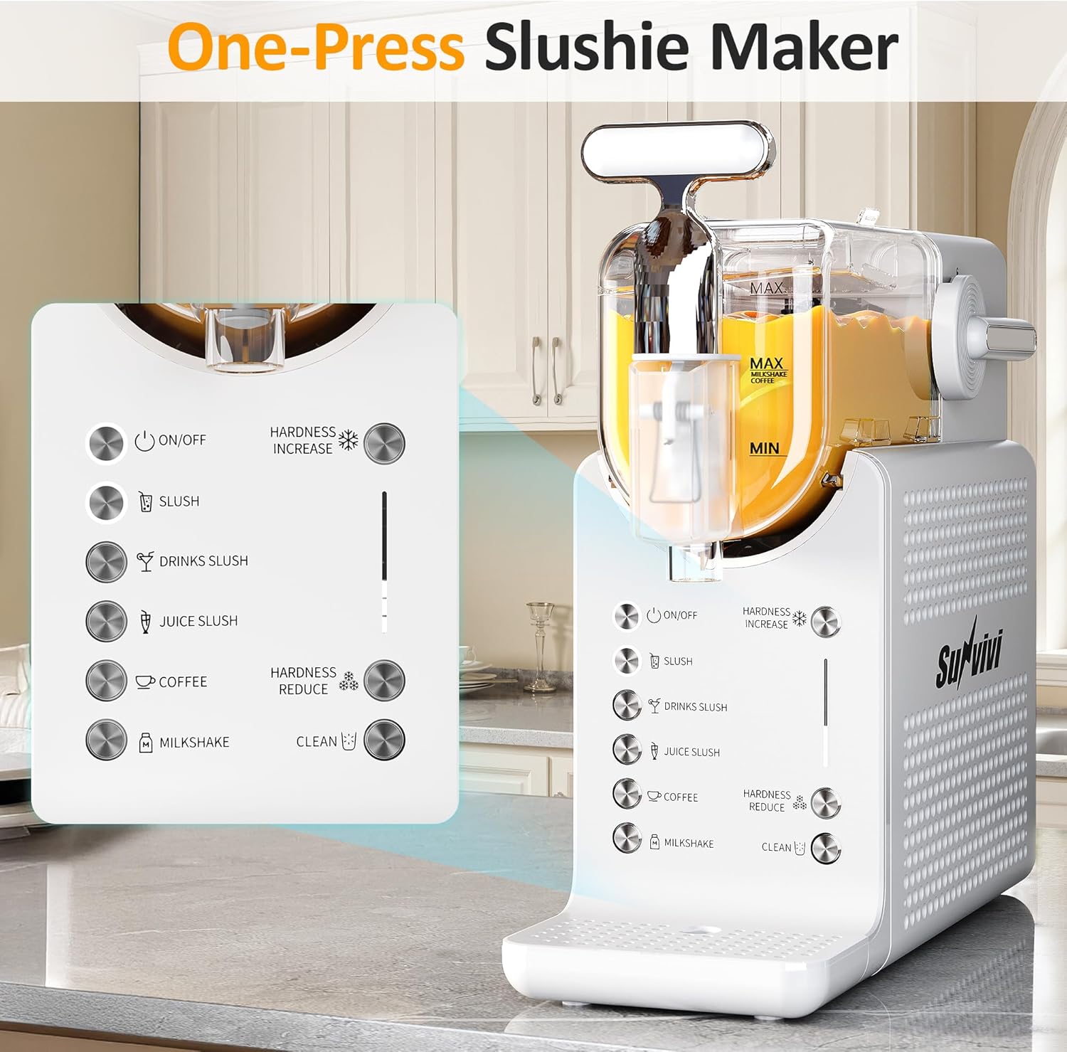 Sunvivi Slushie Machine for Home: 68oz Single-Tank Frozen Drink Maker