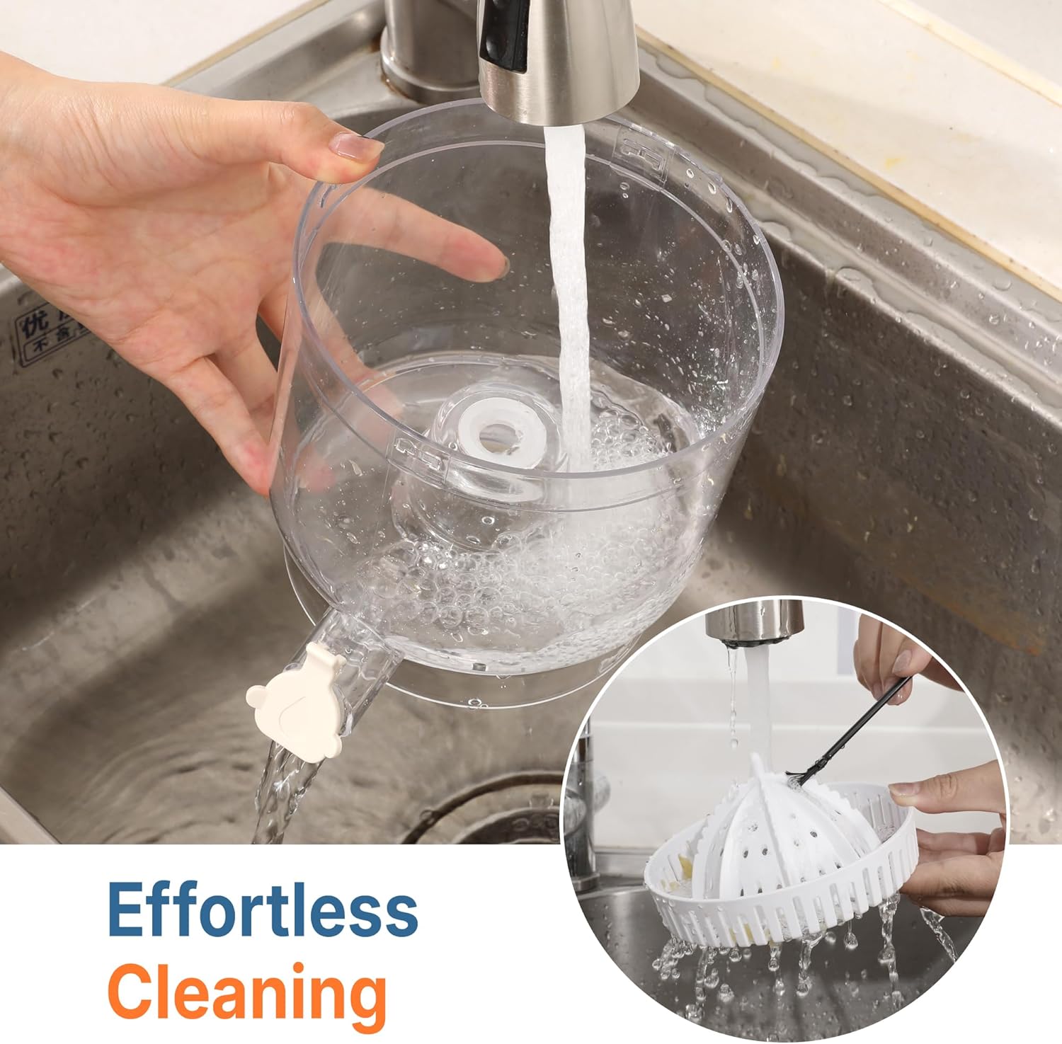 Sunvivi Electric Citrus Juicer, 90W Automatic Juice Squeezer with High-Speed 15,000 RPM, Ideal for Orange, Lemon,  and Soft Fruits, Compact and Easy to Clean, Includes Cleaning Brush