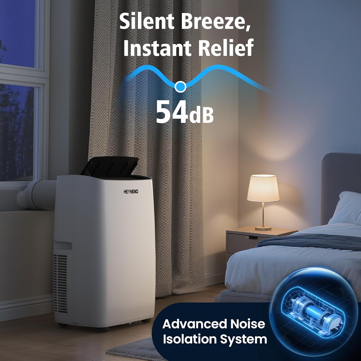14,000 BTU 3-in-1 Portable Air Conditioner with Heat, Dehumidifier & Fan, Smart WiFi Control