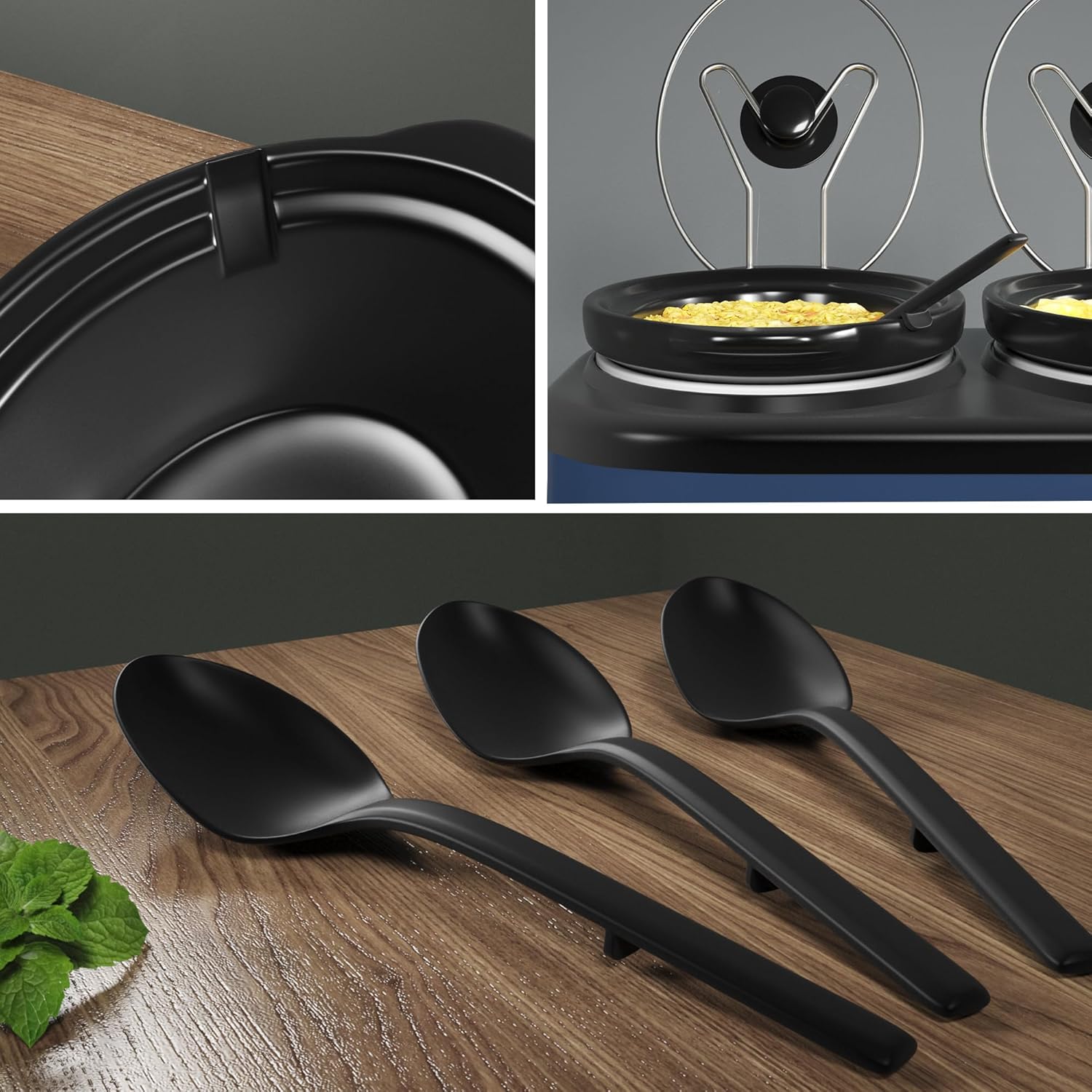 Sunvivi Triple Slow Cooker Buffet Servers and Warmer, 3*2.5 Quarts