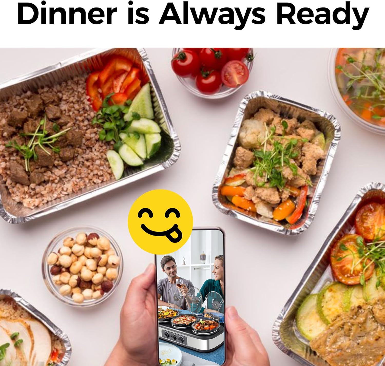 Sunvivi Triple Slow Cooker Buffet Servers and Warmer, 3*2.5 Quarts