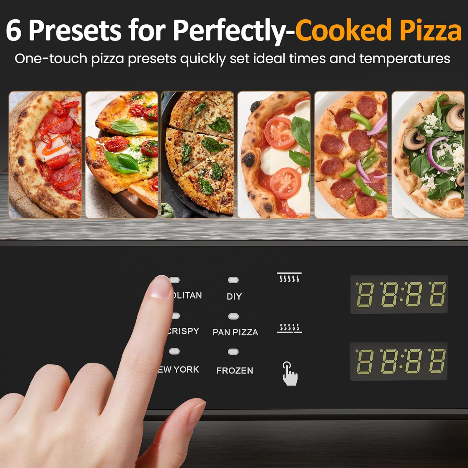 Sunvivi Electric Indoor Pizza Oven: Countertop Pizza Maker with 6 Presets