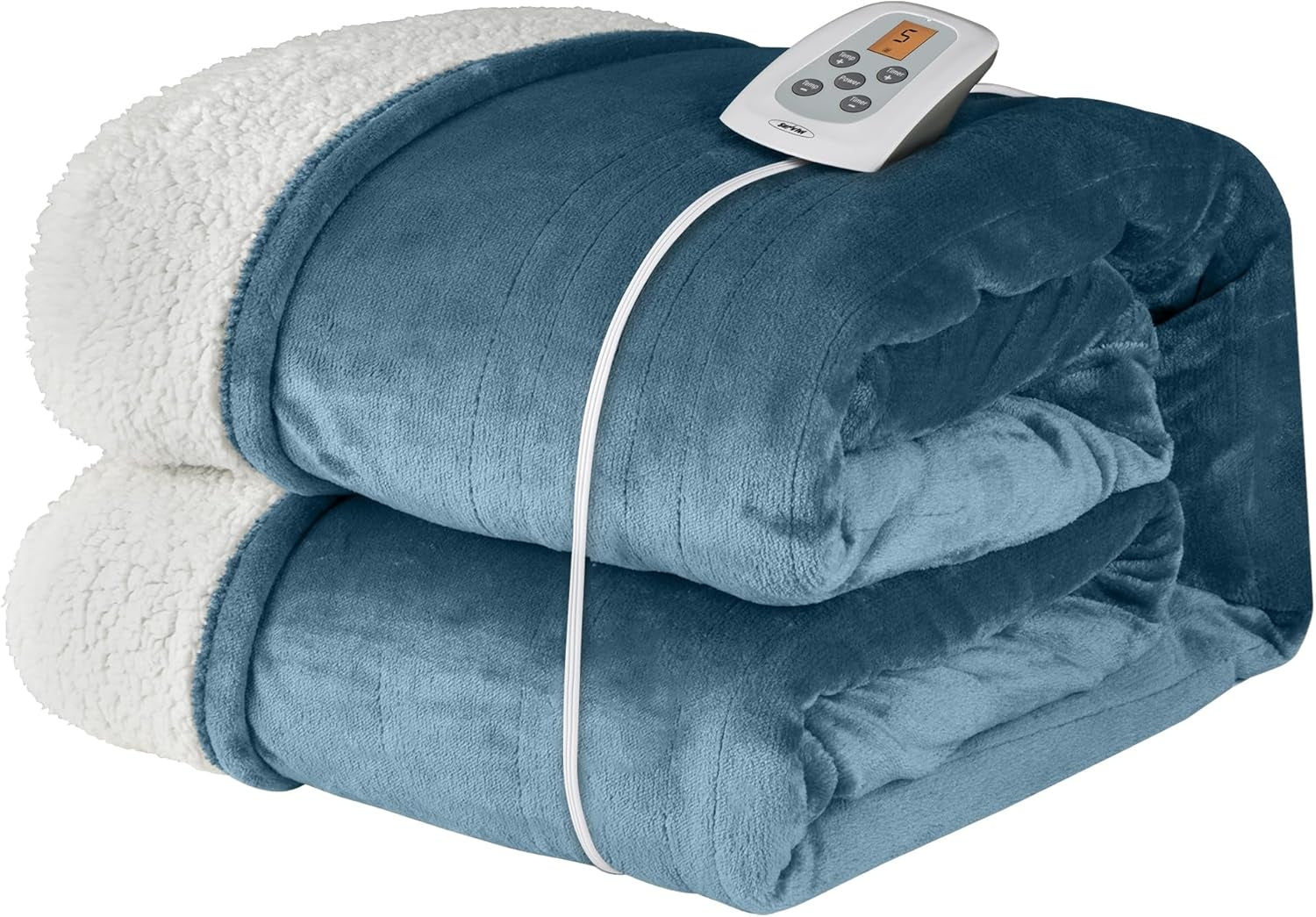 SUNVIVI Electric Heated Blanket, 84" x 62" Twin Size Electric Blanket with 10 Heating Levels
