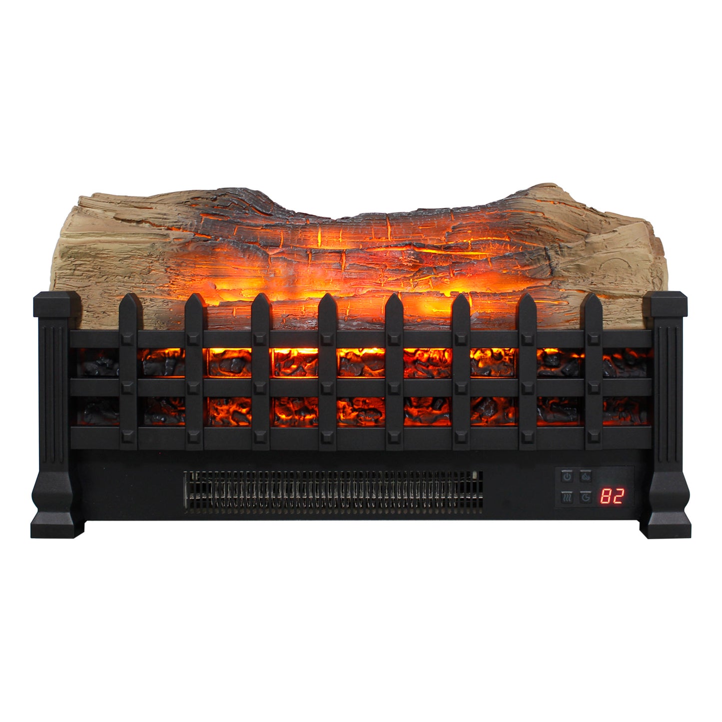 20 inch Electric Fireplace  3D Log set insert, Free Standing Fireplace Heater for Indoor