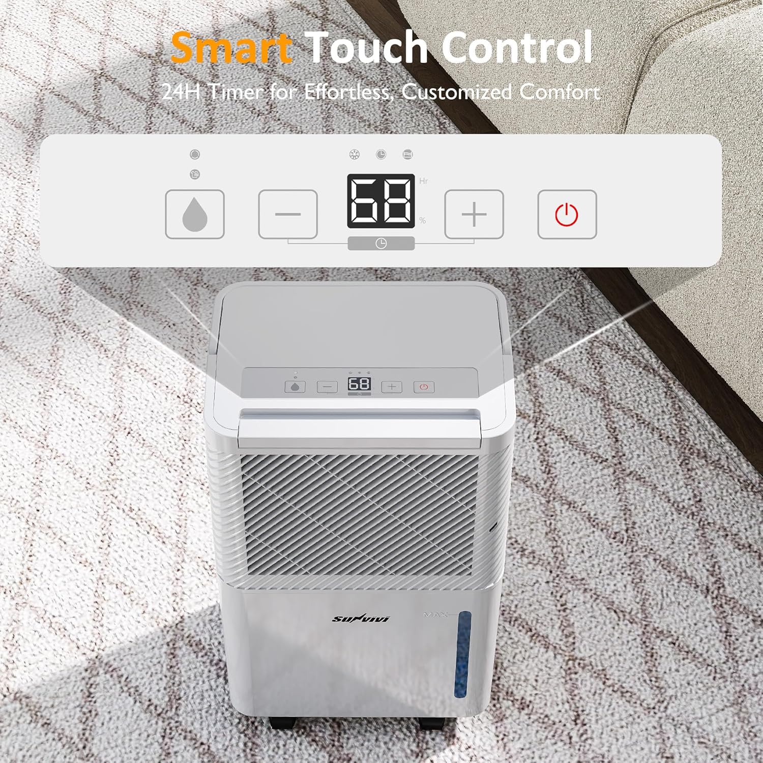 Sunvivi 22 Pints Dehumidifier for Home: 1500 Sq.Ft Dehumidifiers with 71OZ Water Tank