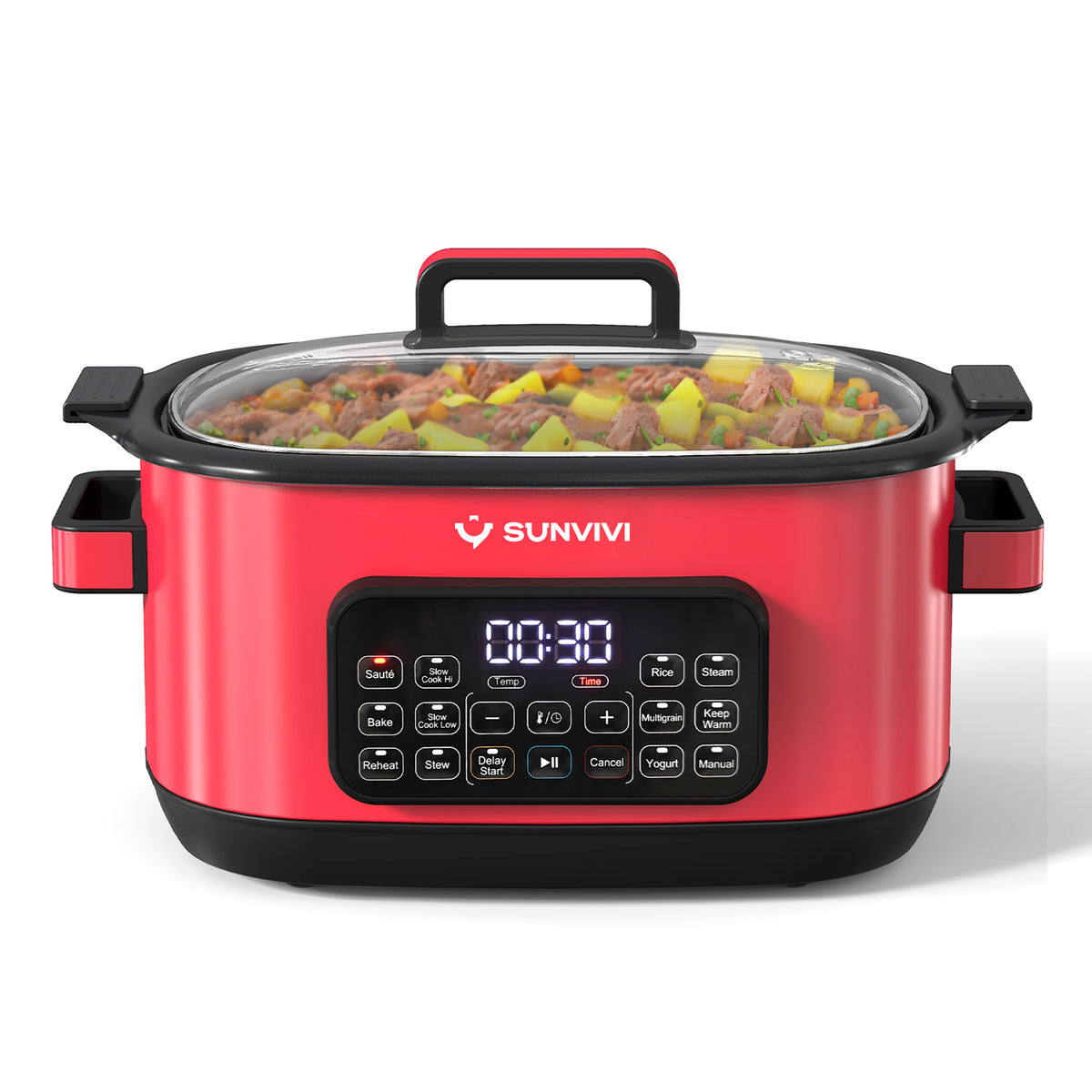 Sunvivi 6.5QT 12-in-1 Multi Cooker with Programmable Timer