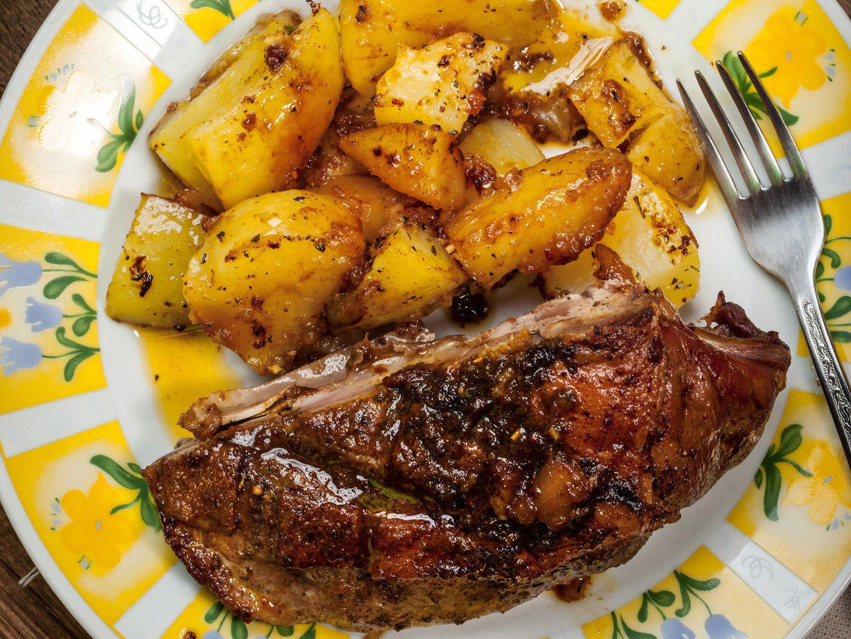Roasted Lamb Shoulder with Baby Potatoes