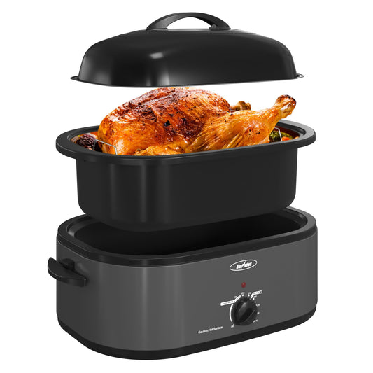 Sunvivi Electric Roaster Oven 20 Qt with Self-Basting Lid, 150-450¡ãF Temp Control, Gray
