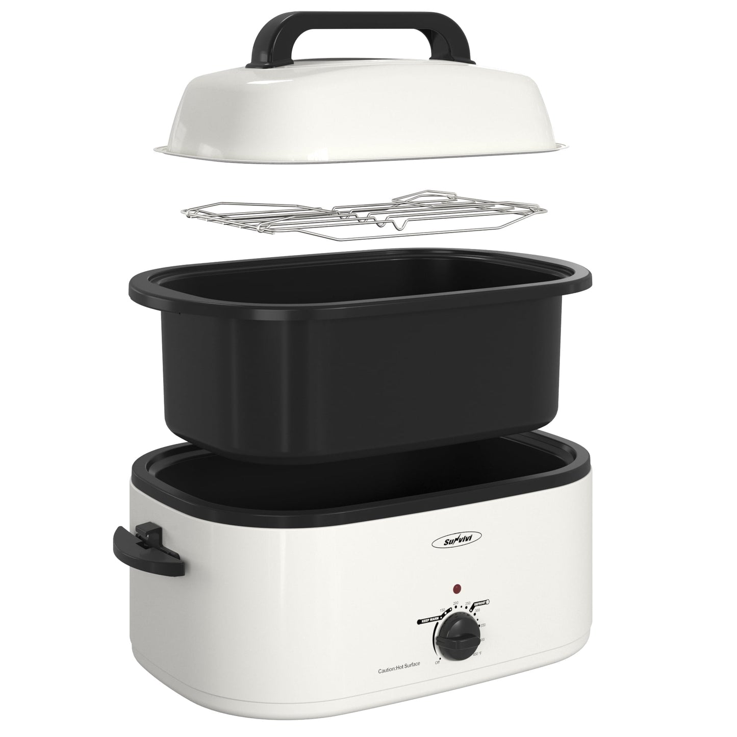 Sunvivi 24qt Electric Roaster Oven  with Self-Basting Lid, Defrost, Warm, 1450W