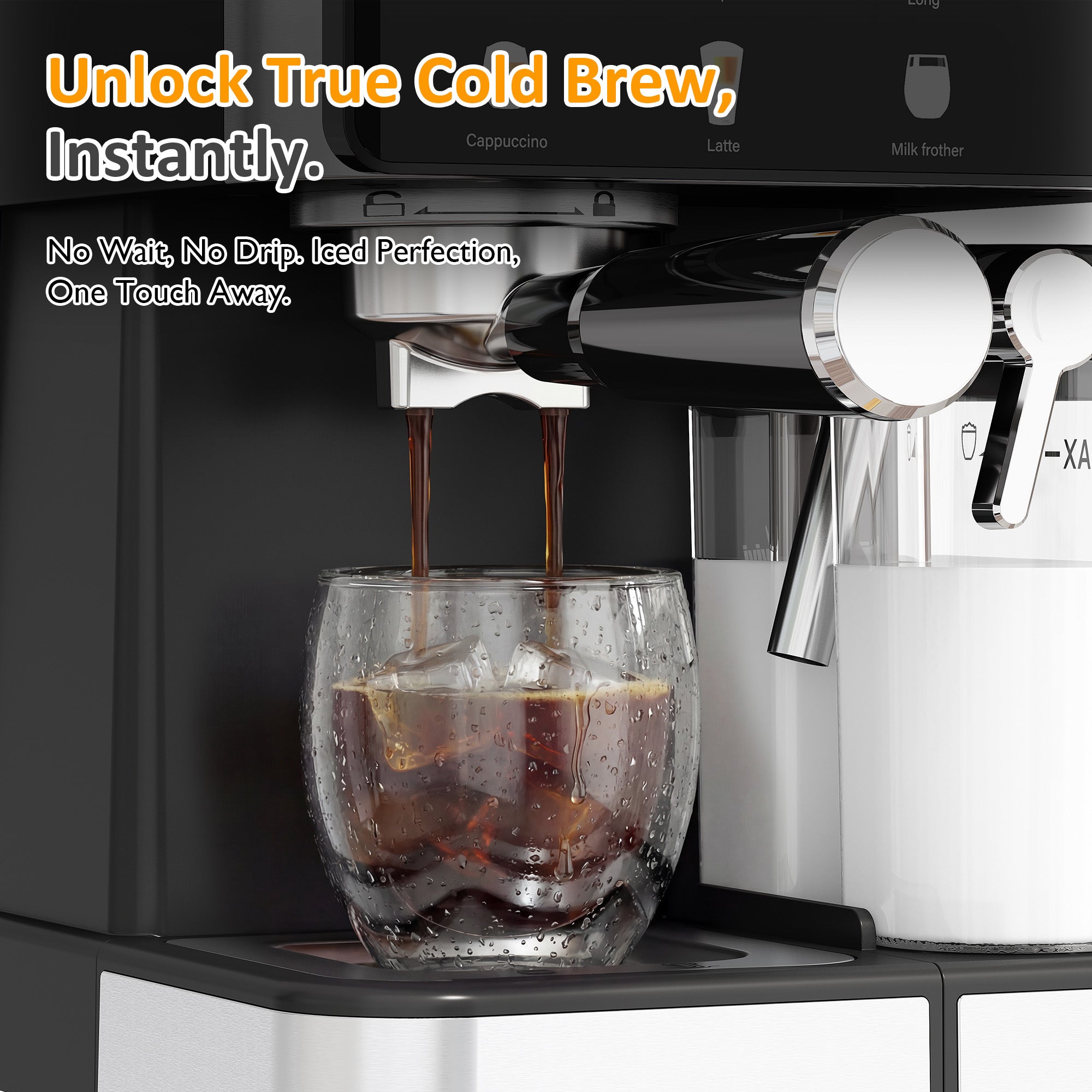 Espresso Machine & Iced Coffee Maker with Cold Brew, Self-Clean