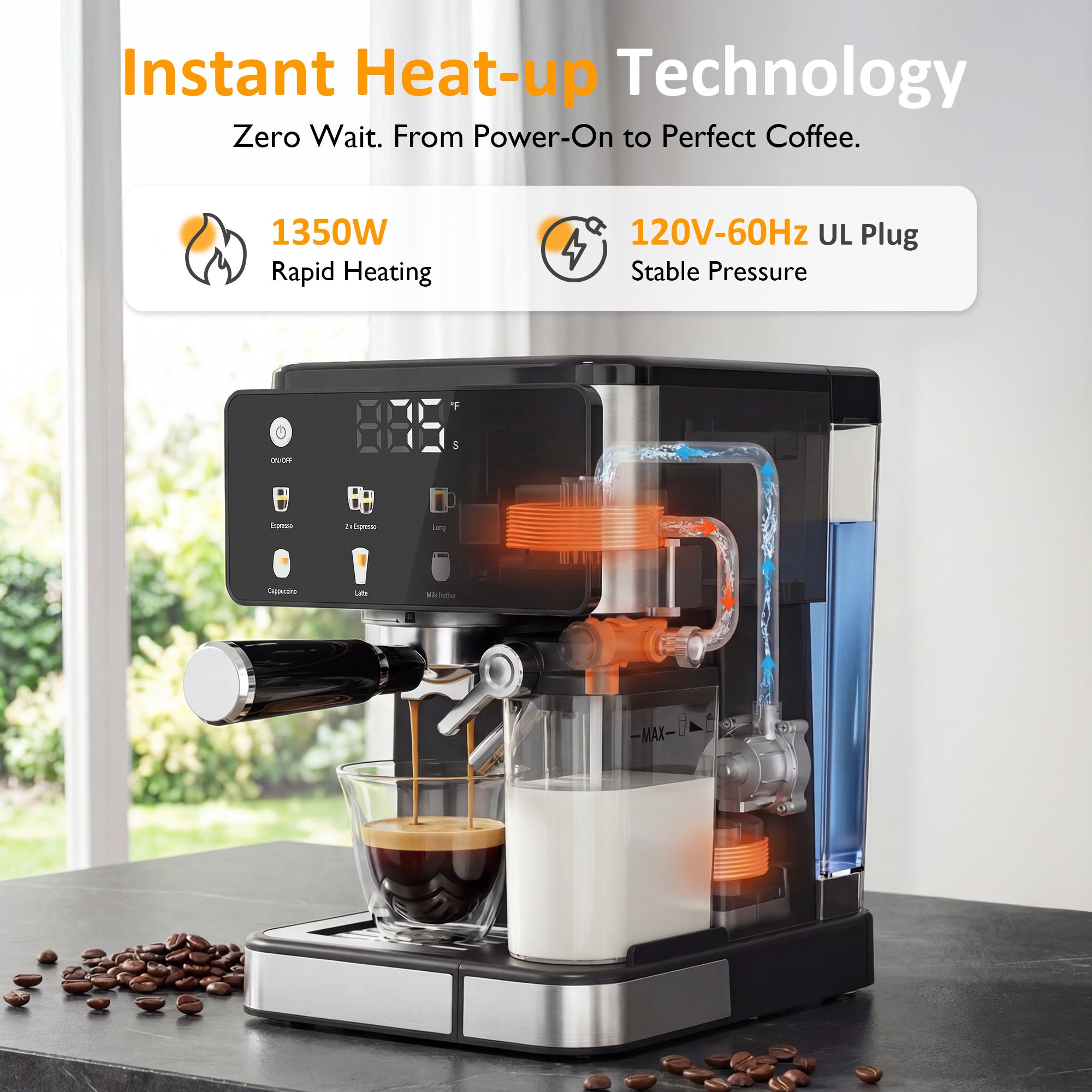 Espresso Machine & Iced Coffee Maker with Cold Brew, Self-Clean