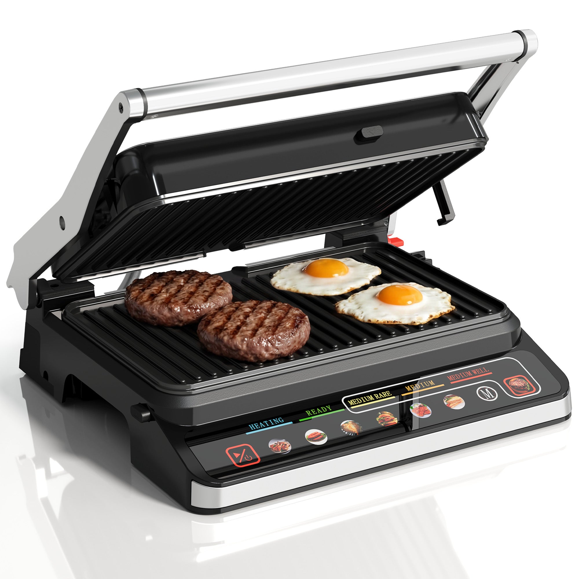 SUNVIVI 3-in-1 Electric Grill Indoor with Preset Menu, 1600W