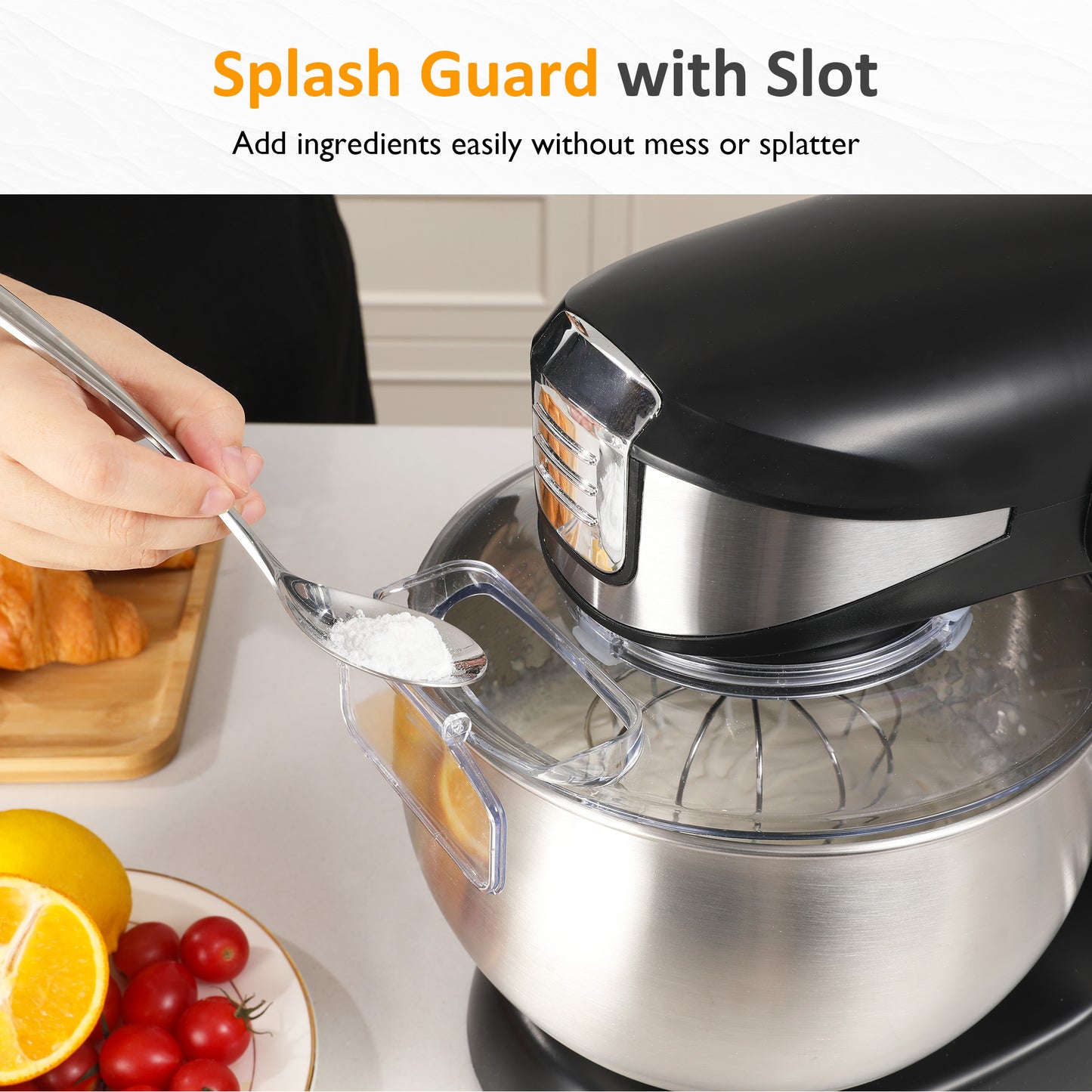 Sunvivi 3-in-1 Multifuctional Stand Mixer: 400W Kitchen Electric Mixer with 6 Speeds, Tilt-Head, 6.5QT Dough Mixer Machine with Stainless Steel Bowl, Dough Hook, Beater, Whisk, Meat Grinder, Juice Blender – Ideal for Baking, Cooking