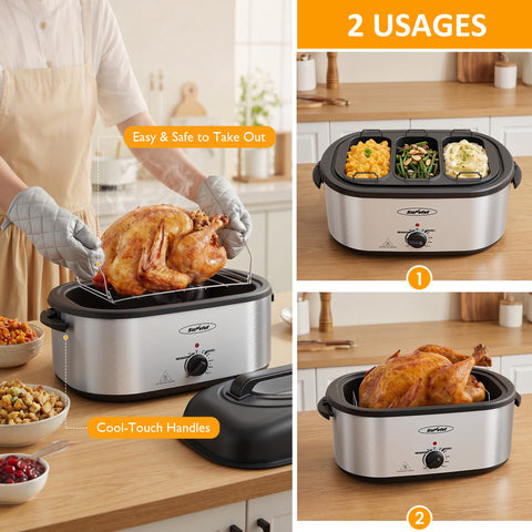 Sunvivi 22QT Electric Roaster Oven with Trays