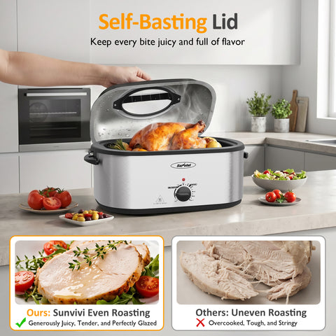 Sunvivi 22QT Electric Roaster Oven with Trays