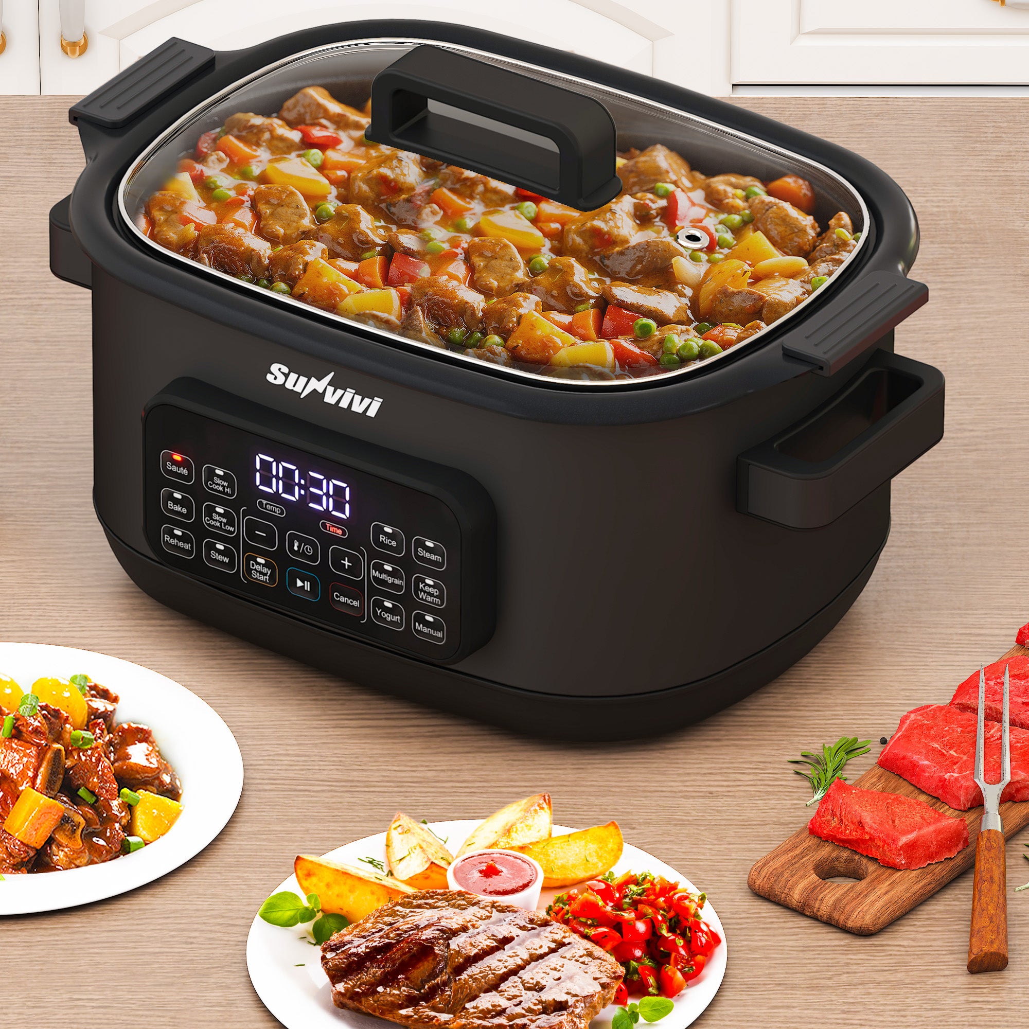 6.5QT 12-in-1 Programmable Multi Slow Cooker